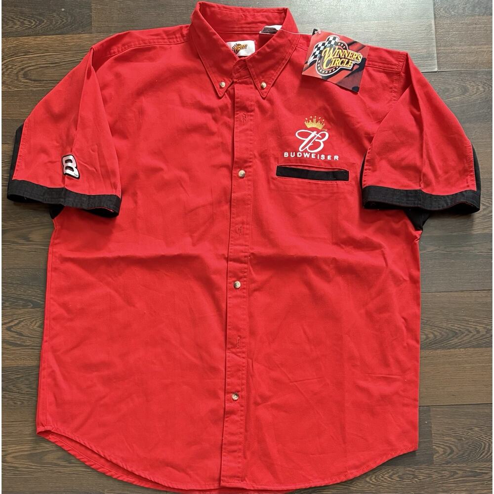 Vintage Dale Earnhardt Jr Budweiser Button-Down Embroidered Shirt (Size XL)